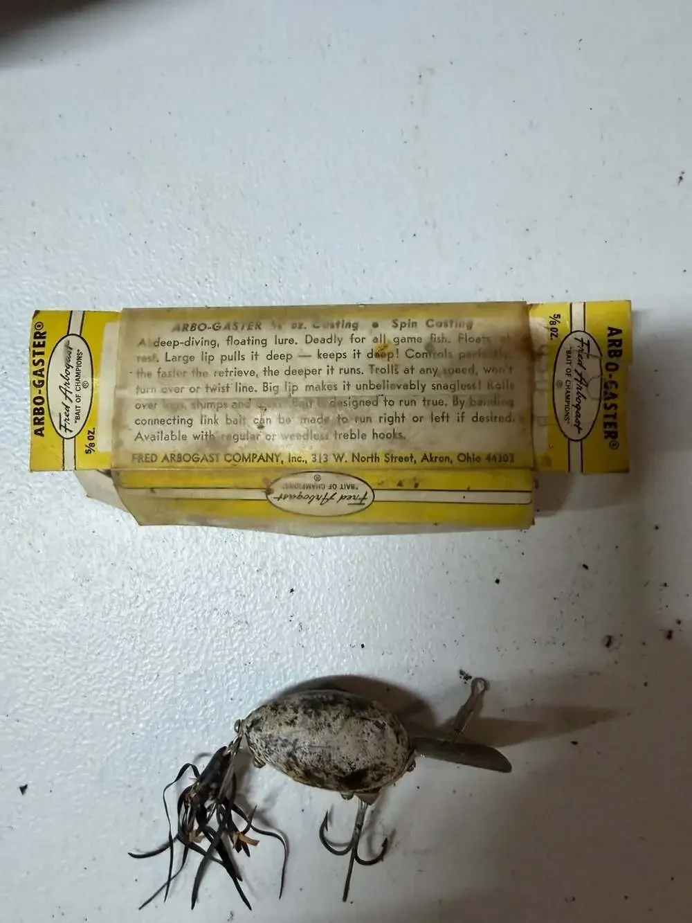 Vintage Fred Arbogast Arbo-Gaster 5/8 oz Deep Diving Fishing Lure with Original